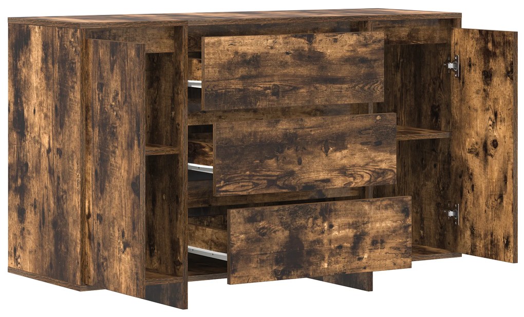 Sideboard Carvalho Fumado 120x41x75 cm Madeira Reforçada