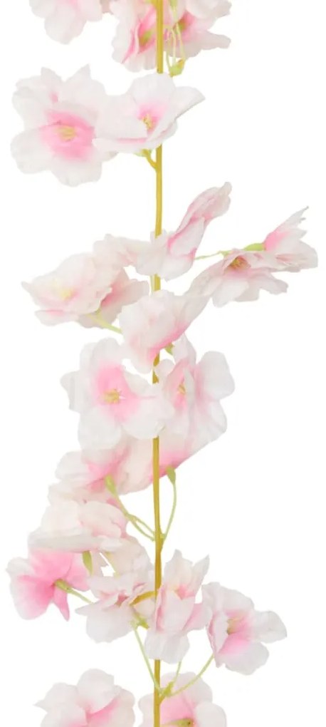 Grinaldas de flores de Natal 6 pcs 180 cm rosa claro