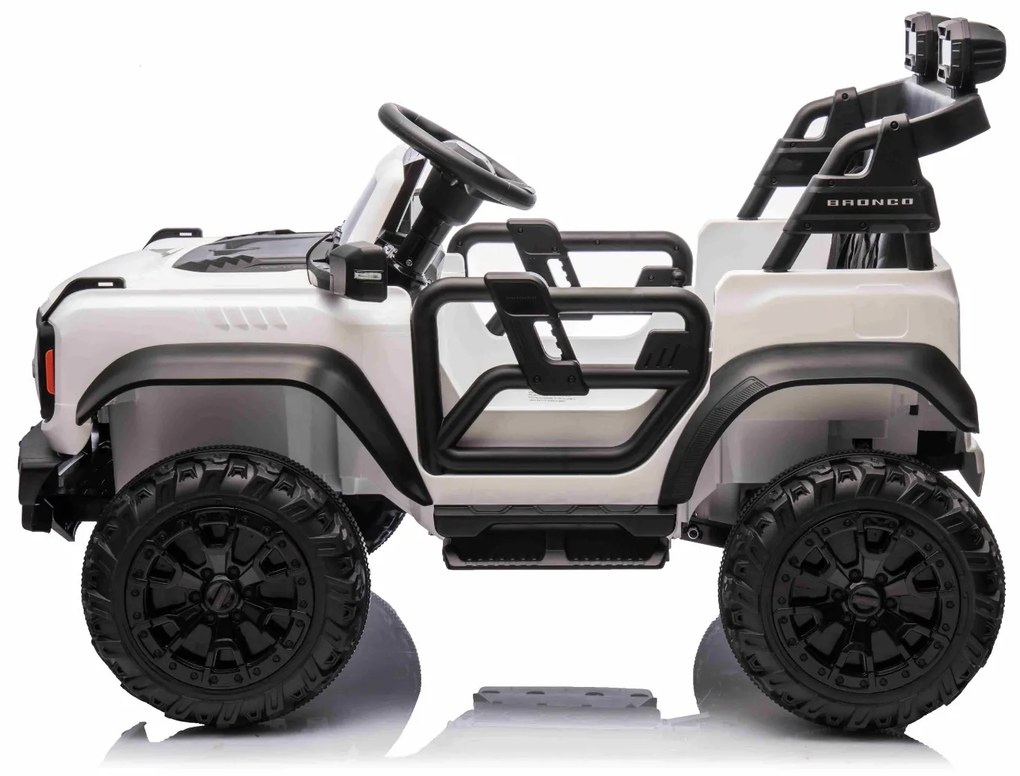 Carro elétrico para crianças 24V 2 lugares Ford Bronco XXL com tração traseira, licenciado Rodas Plástico Branco