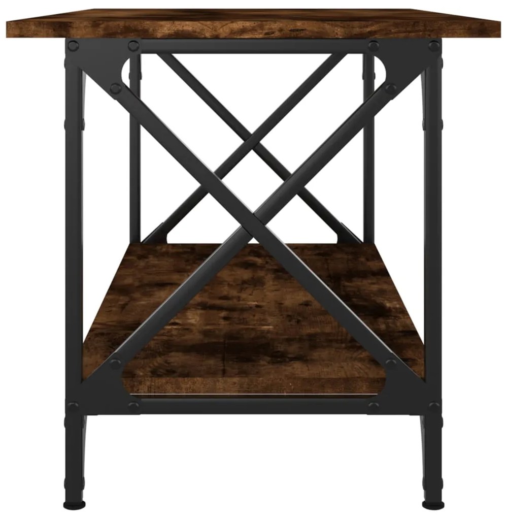Mesa de centro 80x45x45 cm deriv. madeira/ferro carvalho fumado