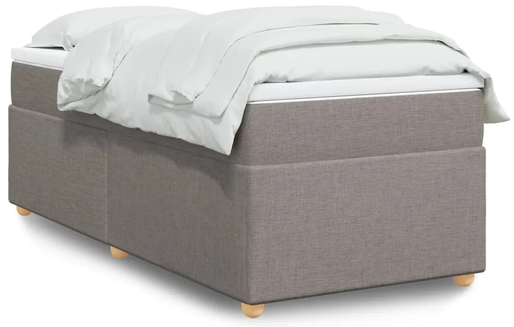 vidaXL Cama com molas/colchão 80x200 cm tecido castanho-acinzentado