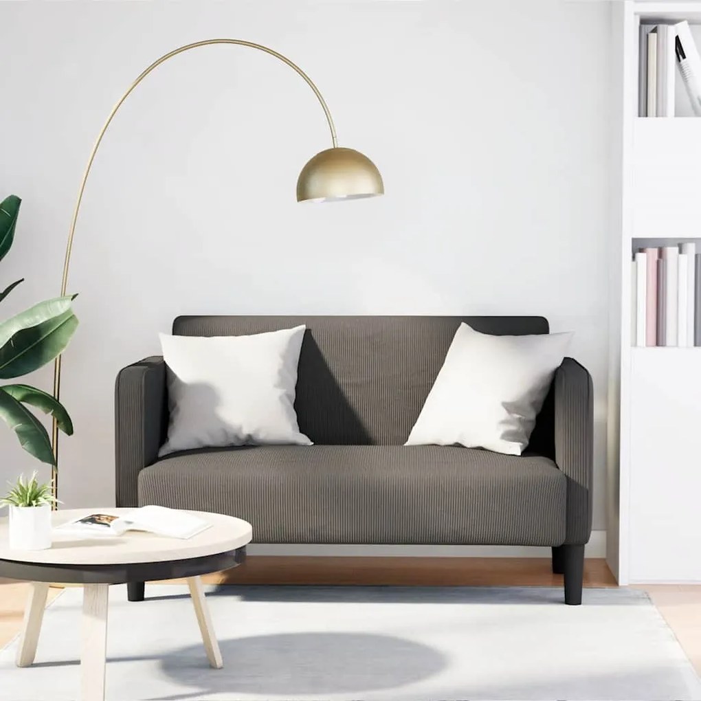 vidaXL Sofá-luvas 109 cm tecido corduroy cinzento-claro