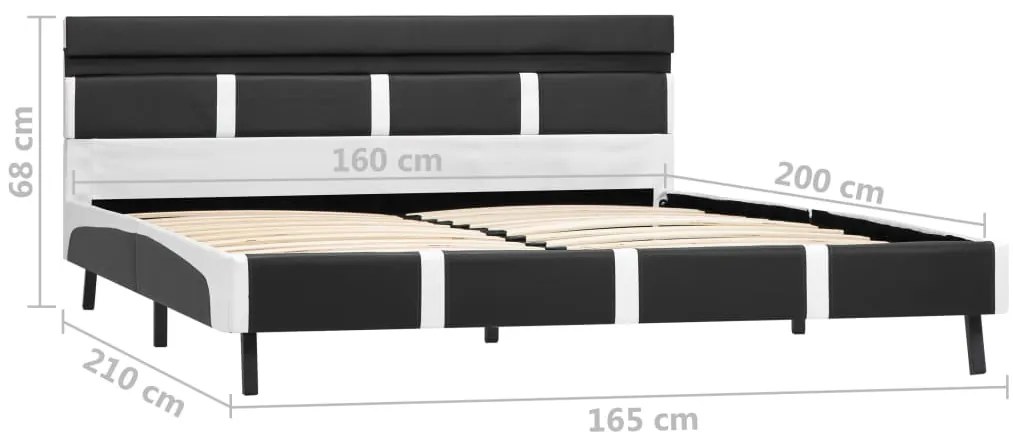 Estrutura de cama com LED 160x200 cm couro artificial cinzento