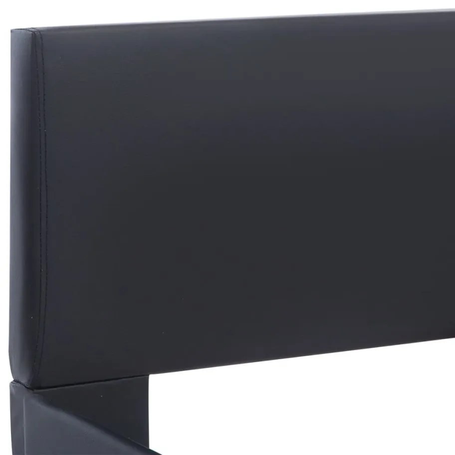 Estrutura de cama c/ LED 180x200 cm couro artificial preto