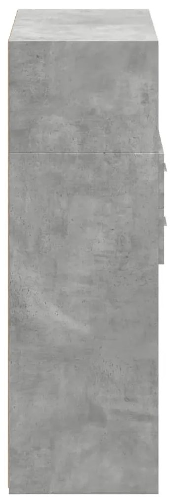 Armário alto 80x42,5x124 cm derivados de madeira cinza cimento
