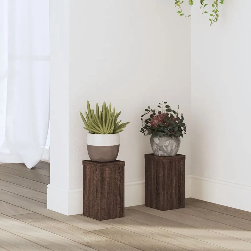vidaXL Suportes p/ plantas 2 pcs 10x10x18 cm derivados madeira