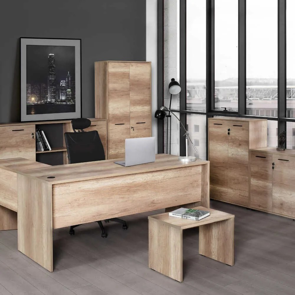 Arquivador Alto de Escritorio "Noce" - Nogueira Clara - 72x187x34cm -