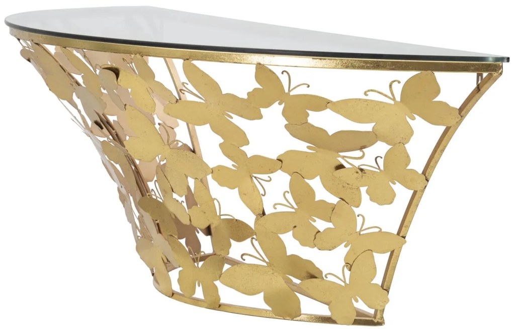 MESA DE CONSOLA DE PAREDE 120X40,5X37,2 CM DOURADO
