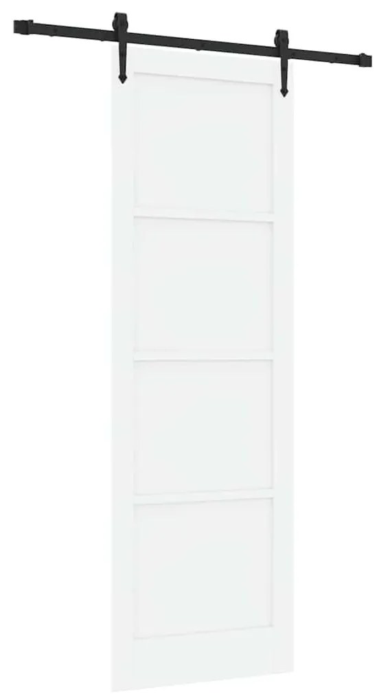 Porta deslizante com ferragens 'ORKDAL'em pinho branco maciço