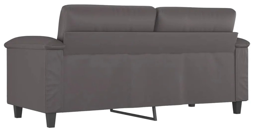 Sofá de 2 lugares 140 cm couro artificial cinza