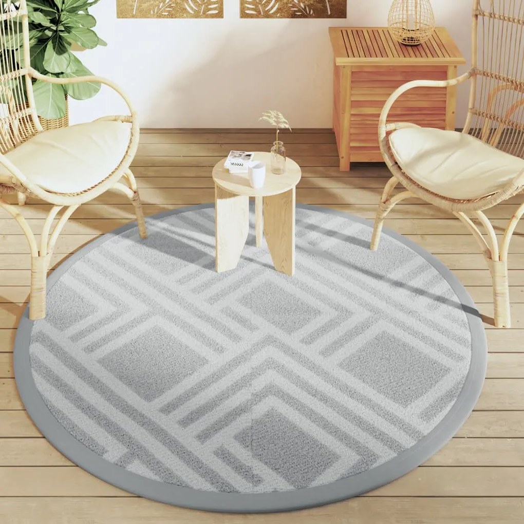 Tapete de exterior Ø160 cm ARAKIL PP cinzento
