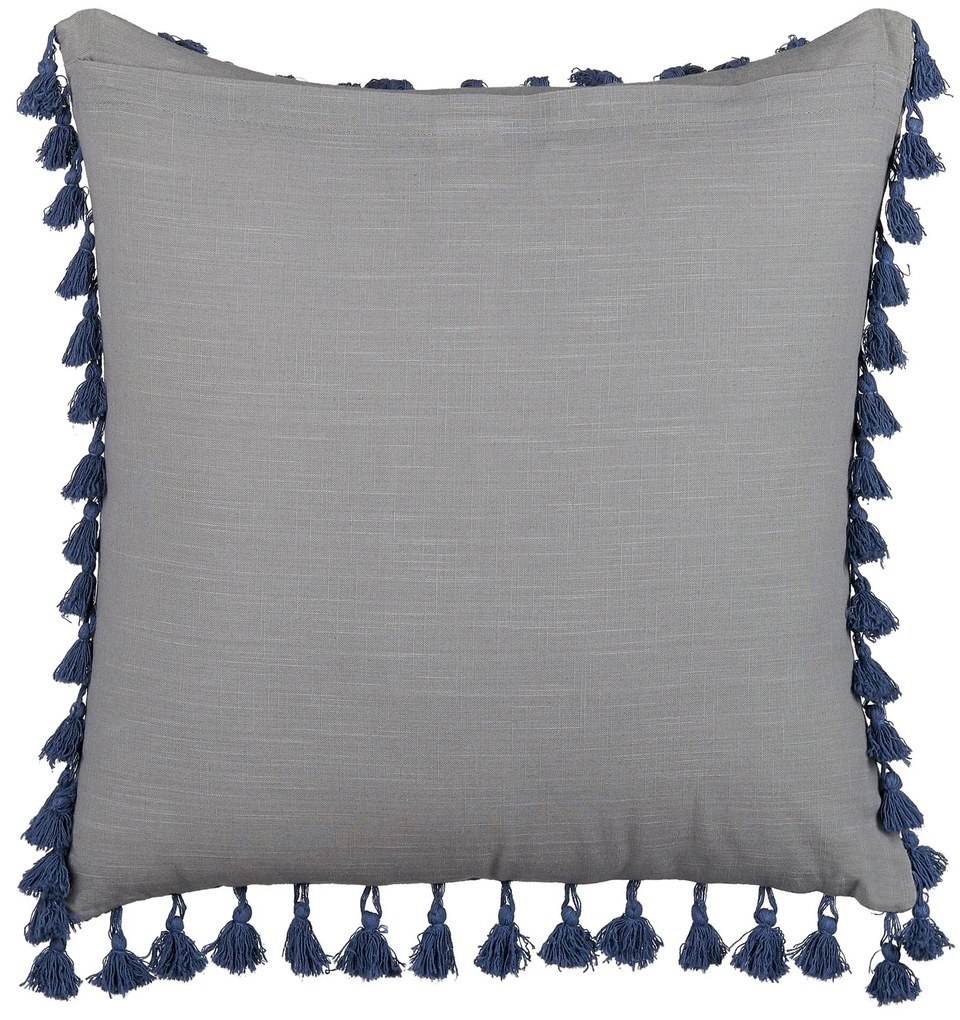 Conjunto de 2 almofadas decorativas com borlas cinzentas 45 x 45 cm CARPINUS Beliani