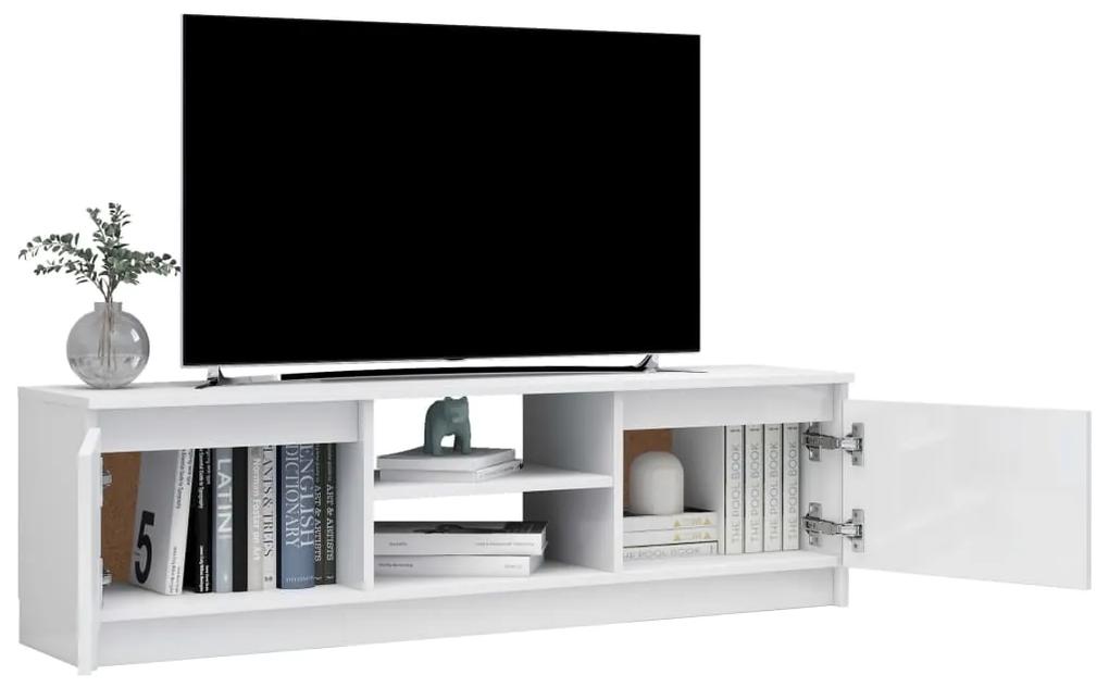 Móvel de TV 120x30x35,5 cm contraplacado branco brilhante