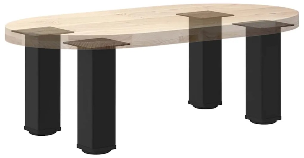 Pés para mesa de centro 4 peças, preto, 42-44 cm, aço