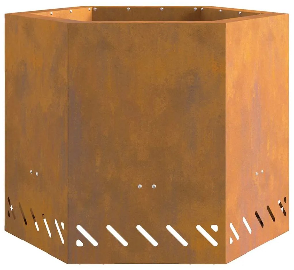 Fogueira Sem Fumaça Hexagonal 58x58x51 cm Aço Envelhecido