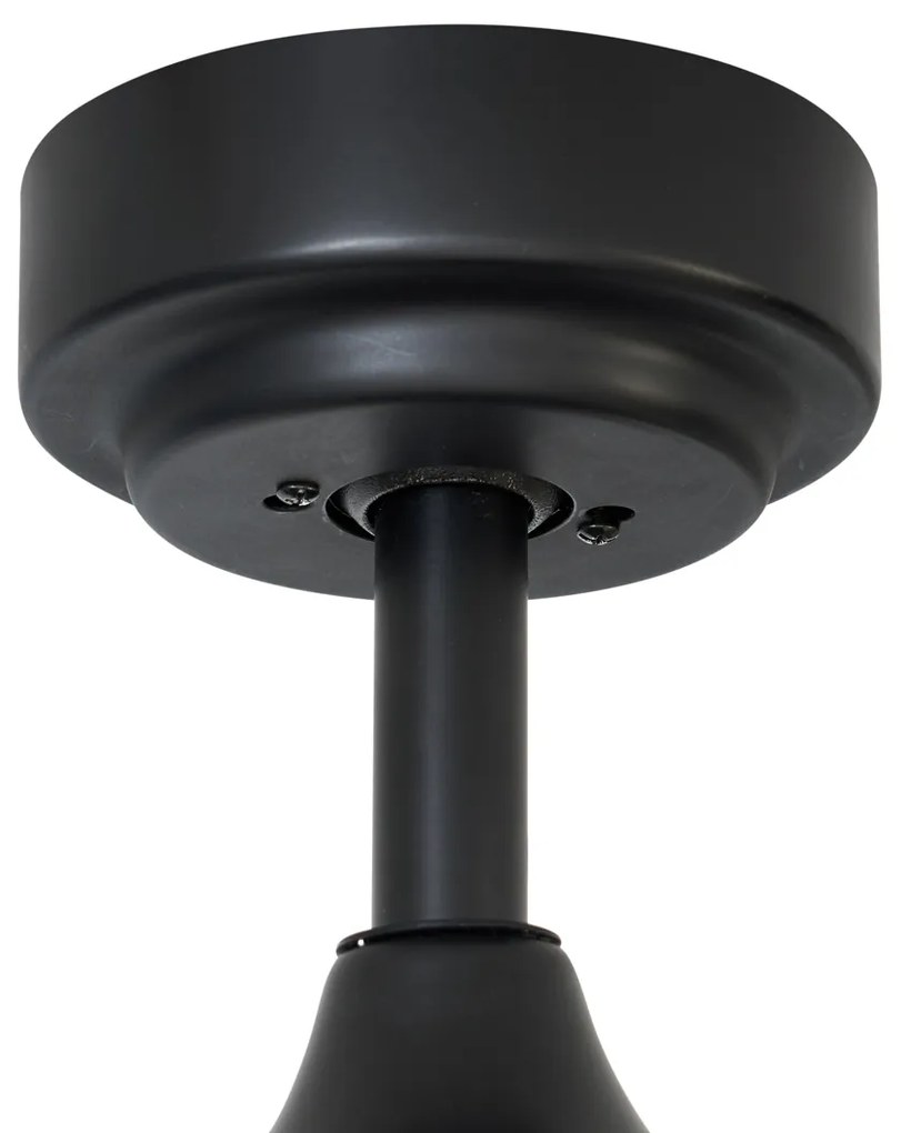 Ventoinha de Teto Preto com Padrão de Madeira 132cm Incl. LED Regulável com Controlo Remoto - Joly