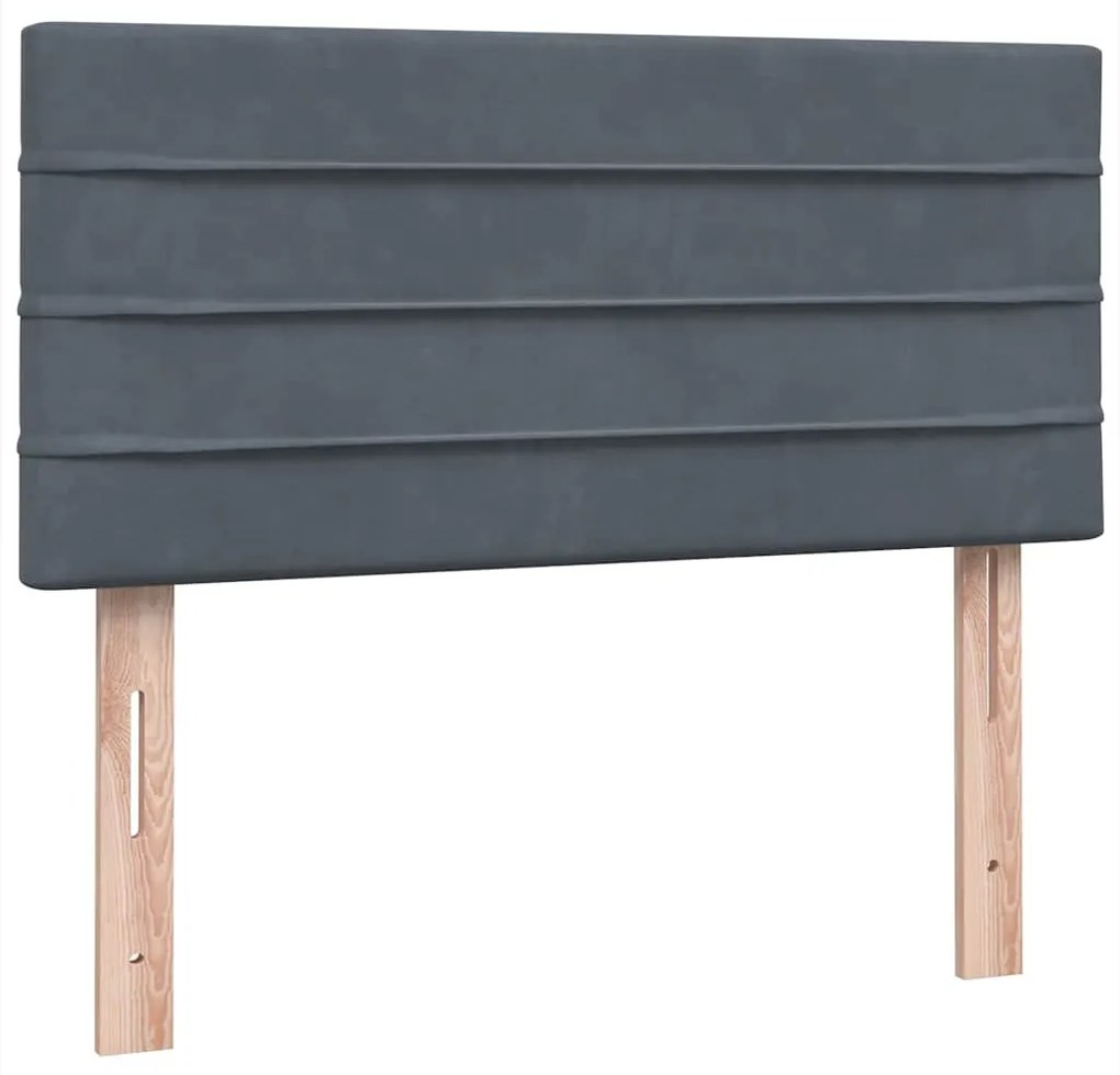 Cama com molas/colchão cinza-escuro 90x210 cm veludo