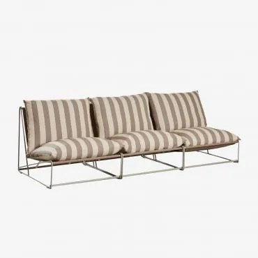 Sofá Modular De Jardim De 3 Peças Amaro Tapioca Bege - Castanho Moka - Sklum