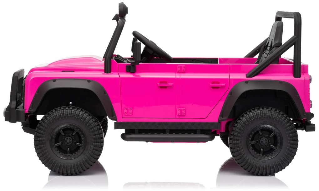 Jipe elétrico para crianças Land Rover Defender 110 SVX 12V, 4X4, luzes LED, bateria de lítio, licença ORIGINAL Rosa