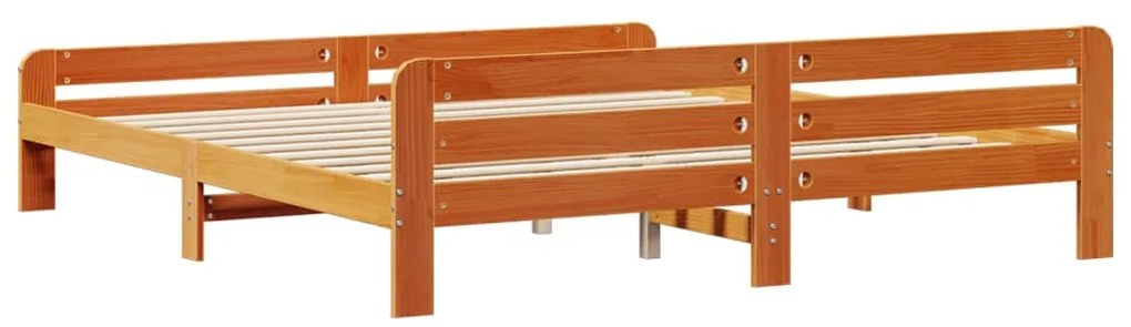 Cama sem colchão 180x200 cm pinho maciço castanho-mel