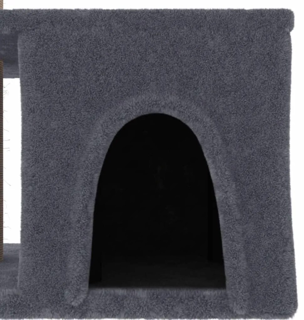 Árvore p/ gatos c/ postes arranhadores sisal 48 cm cinza-escuro