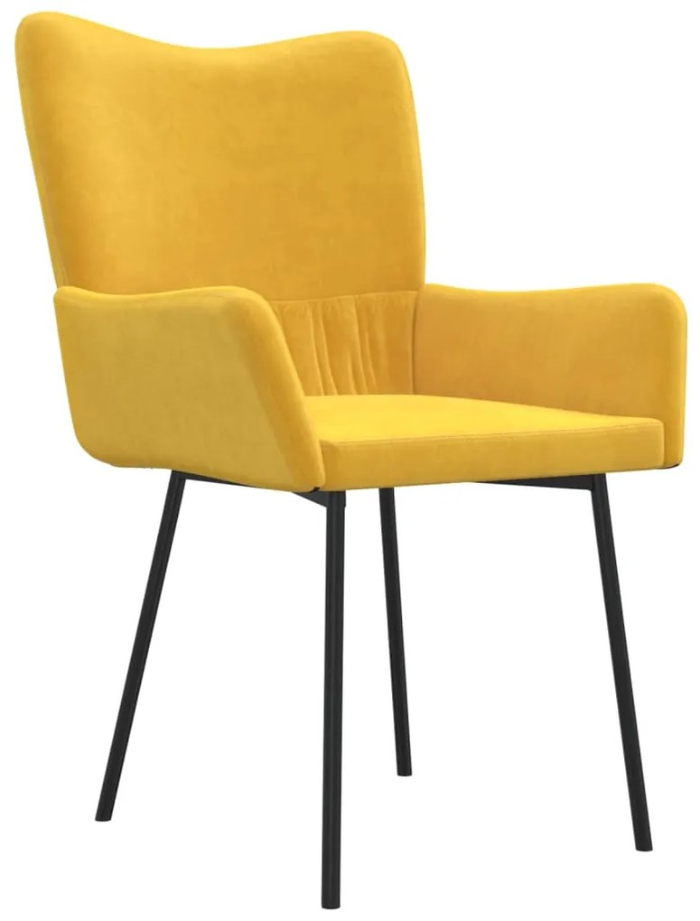 Cadeiras de jantar 2 pcs veludo amarelo