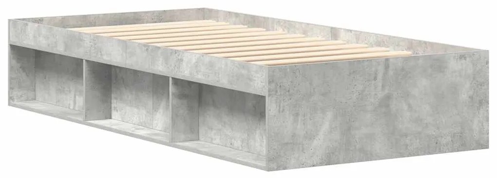 Estrutura de cama solteiro 75x190 cm cinzento cimento