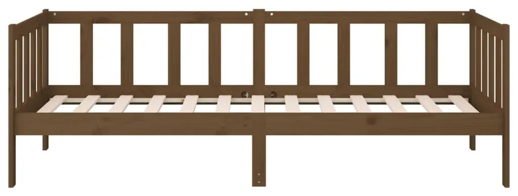 Sofá-cama 90x190 cm madeira de pinho maciça castanho mel