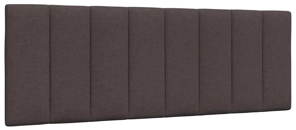 Estrutura de cama sem colchão 140x190 cm tecido castanho-escuro