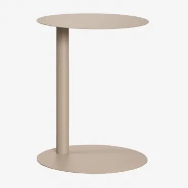 Mesa Auxiliar Para Jardim Redonda Ø40 Cm Em Aço Yannik Moka Brown - Sklum