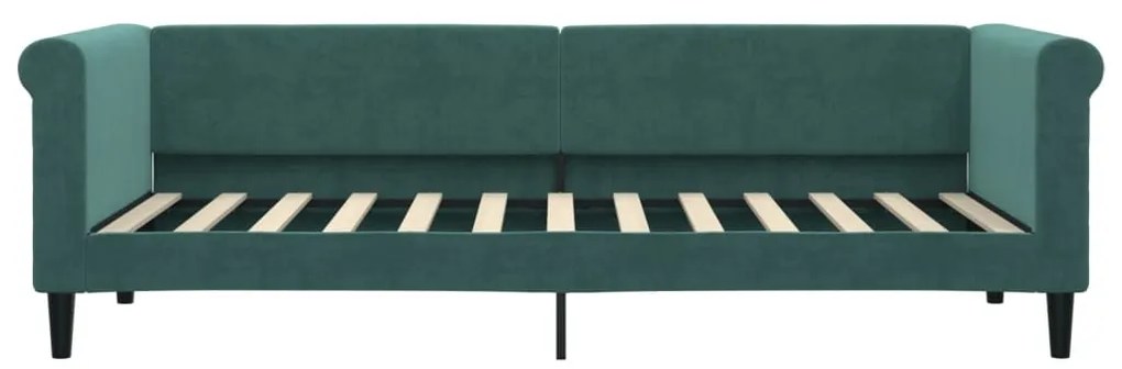 Sofá-cama com colchão 80x200 cm veludo verde-escuro