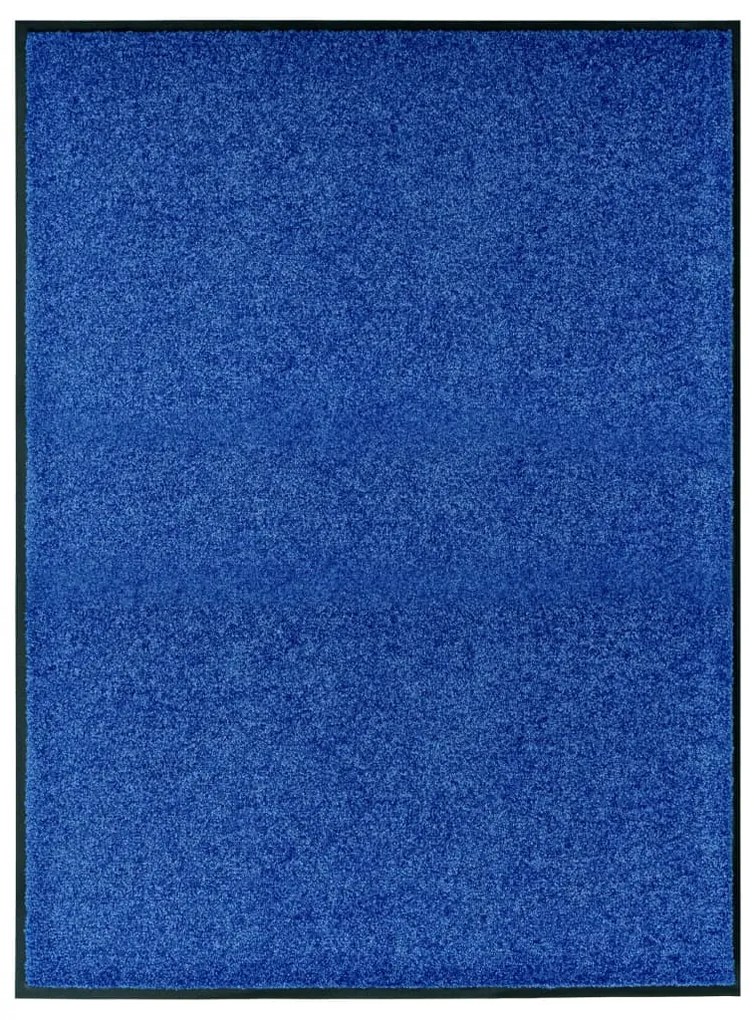 Tapete de porta lavável 90x120 cm azul