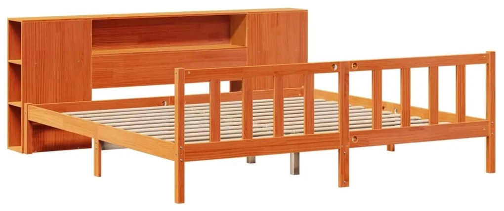 Cama com estante sem colchão 200x200 cm pinho maciço