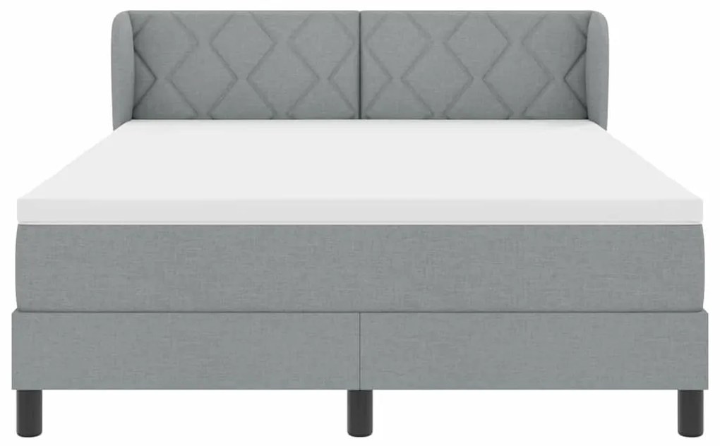 Cama Box Spring vidaXL com Colchão Cinza Claro 140x200 cm Tecido