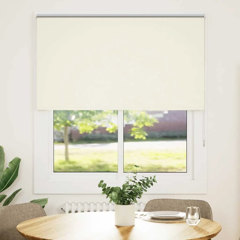 vidaXL Persiana de enrolar 130x130 cm largura tecido 126,6cm poliéster
