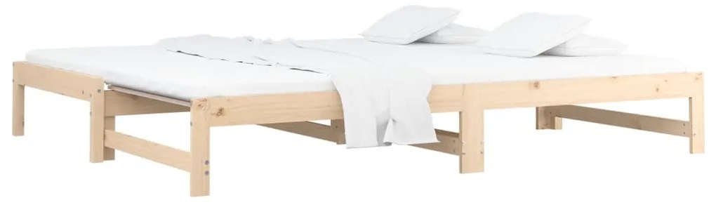 Estrutura sofá-cama de puxar 2x(90x190) cm pinho maciço