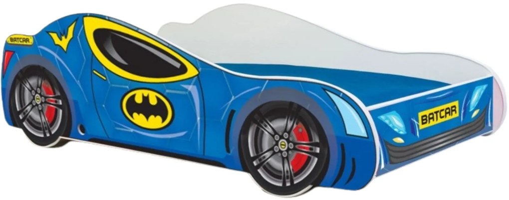 Cama infantil BATCAR 160x80 multicolorida - com colchão e estrado incluído