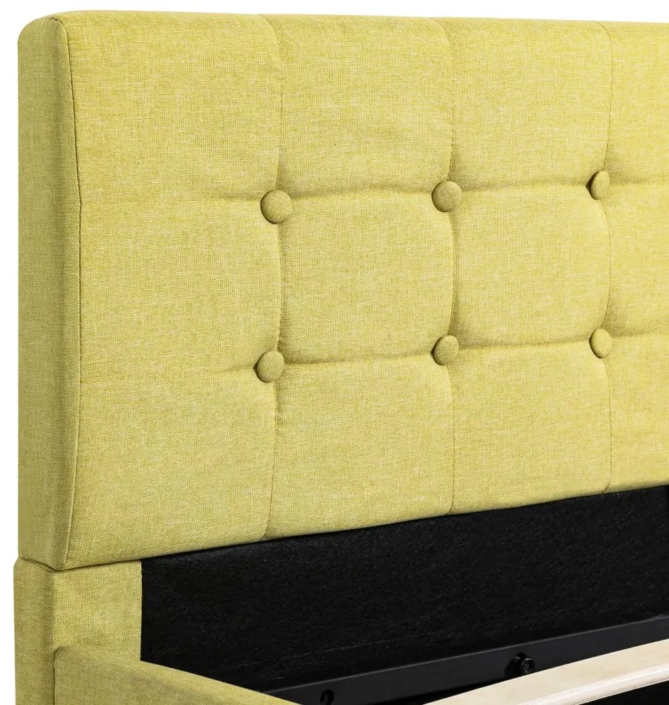 Cama hidráulica com arrumação 180x200 cm tecido amarelo-lima