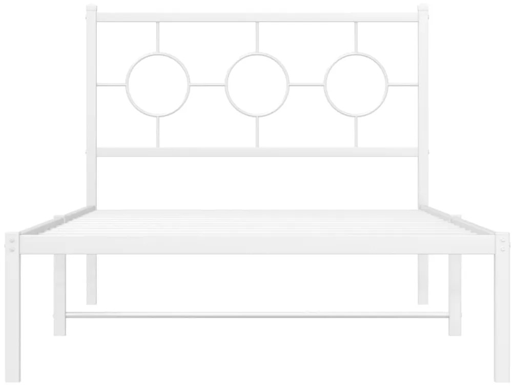 Estrutura de cama com cabeceira 100x200 cm metal branco