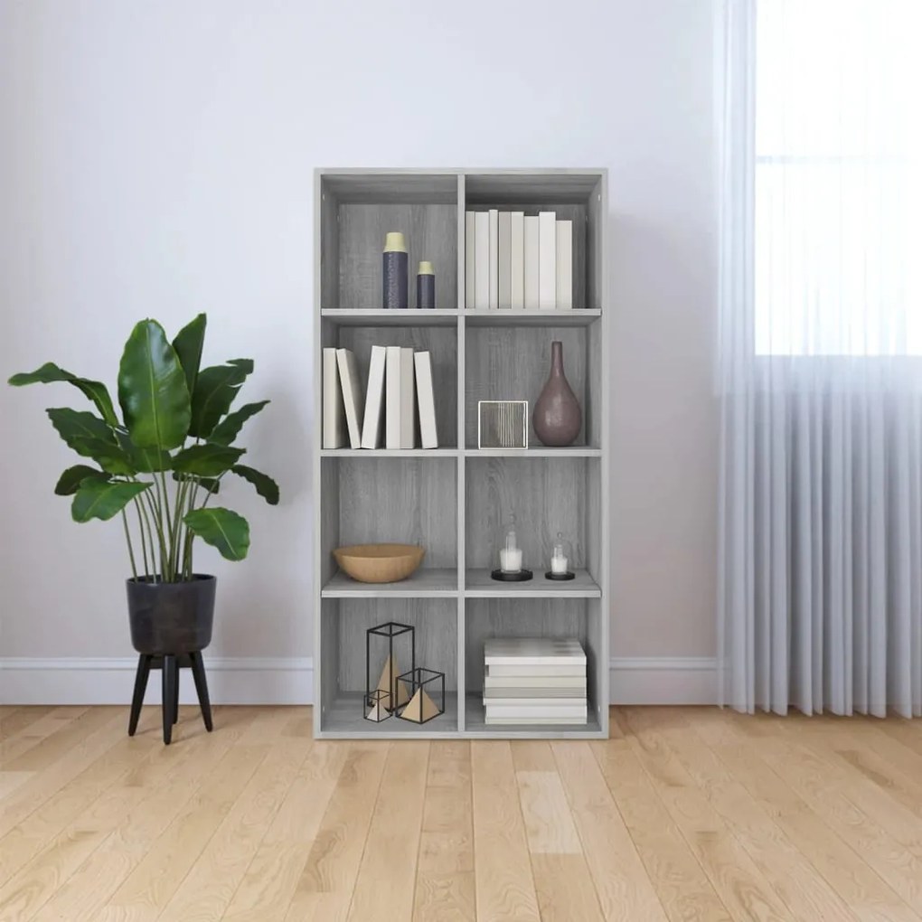 vidaXL Estante/aparador 66x30x130 cm derivados madeira cinzento sonoma