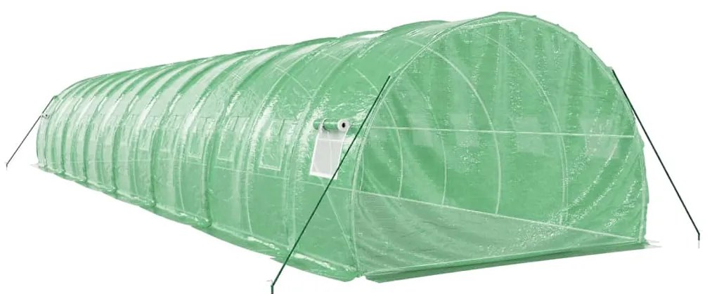 Estufa com estrutura de aço 42 m² 14x3x2 m verde