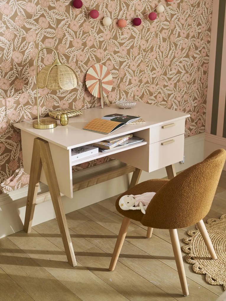 Secretária Retro Vintage, para criança  rosado
