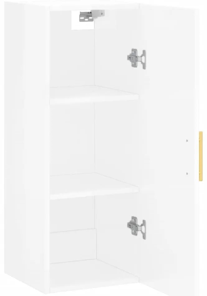 Armário de parede 34,5x34x90 cm branco brilhante