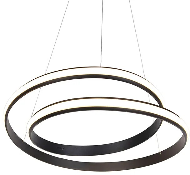 Candeeiro suspenso design preto 55 cm incl. LED - Rowan Moderno