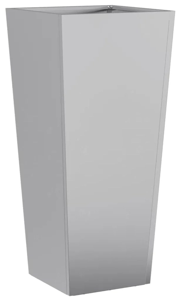 Vaso/floreira de jardim 2 pcs 35x35x75 cm aço galvanizado