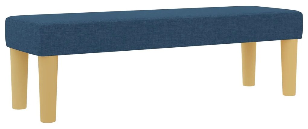 Cama Box Spring vidaXL com Colchão e Banco Azul 140x190 cm Tecido
