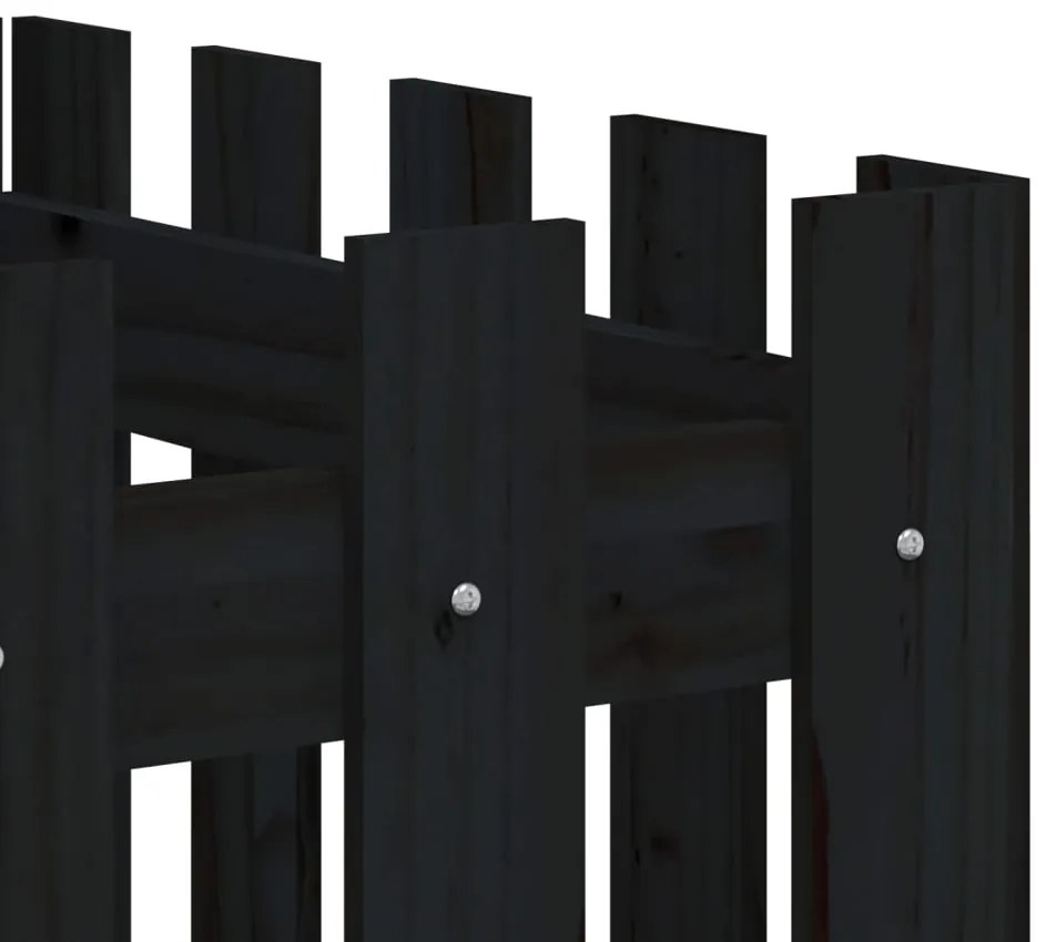 Canteiro elevado c/ design cerca 200x50x70cm pinho maciço preto