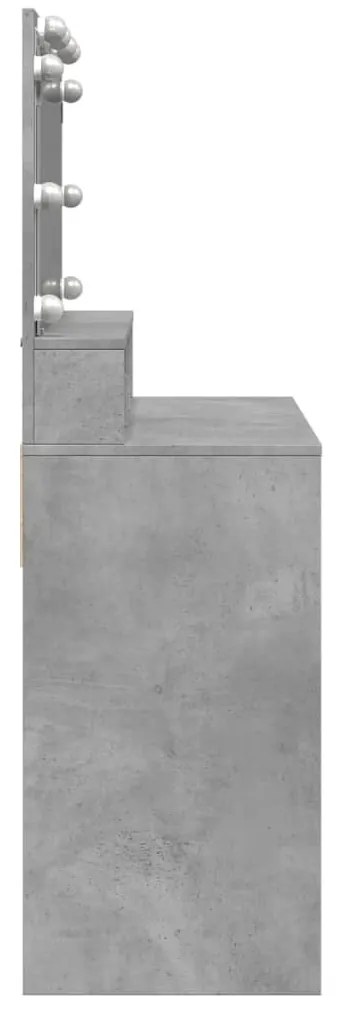 Toucador com LED 80x41x134,5 cm cinzento cimento
