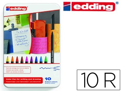 Marcador Edding Ponta Fibra 1200 Caixa de 10 Marcadores Ponta Redonda 0.5 mm