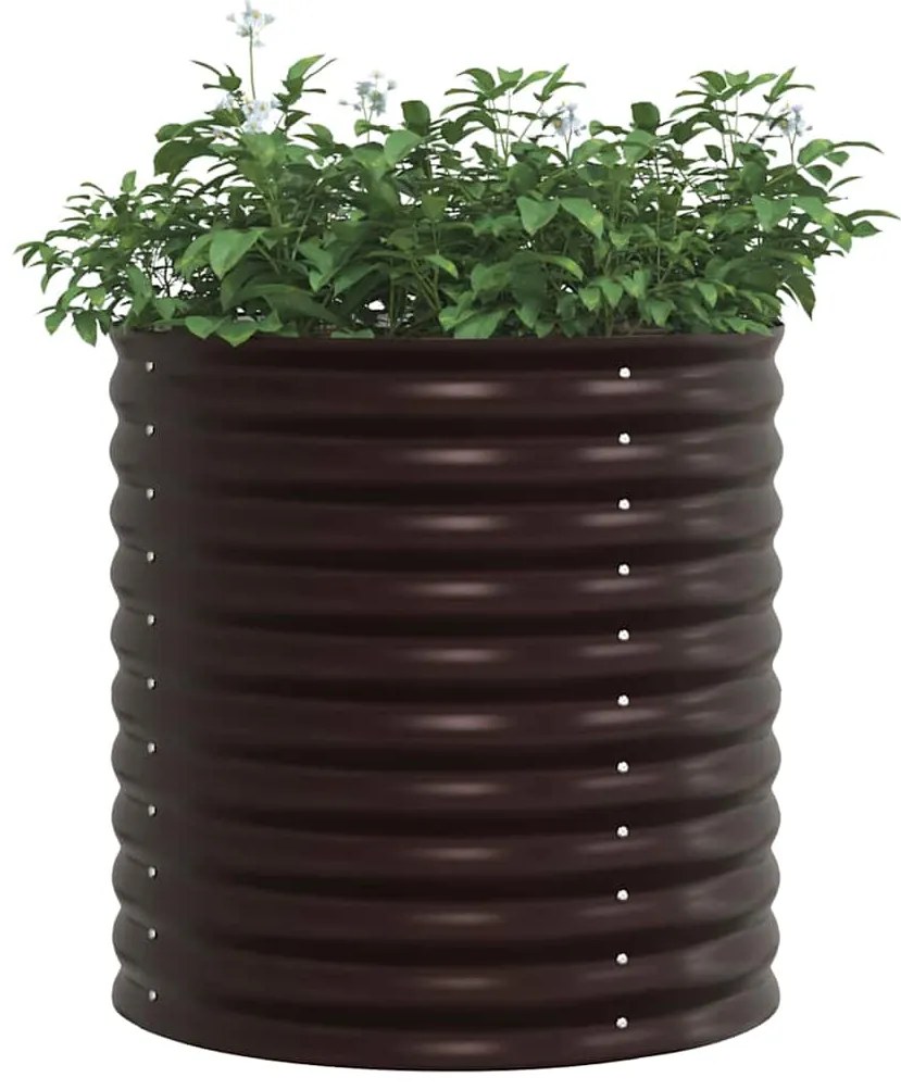 Canteiro Elevado para Jardins - Castanho 80x80x81 cm Aço Galvanizado